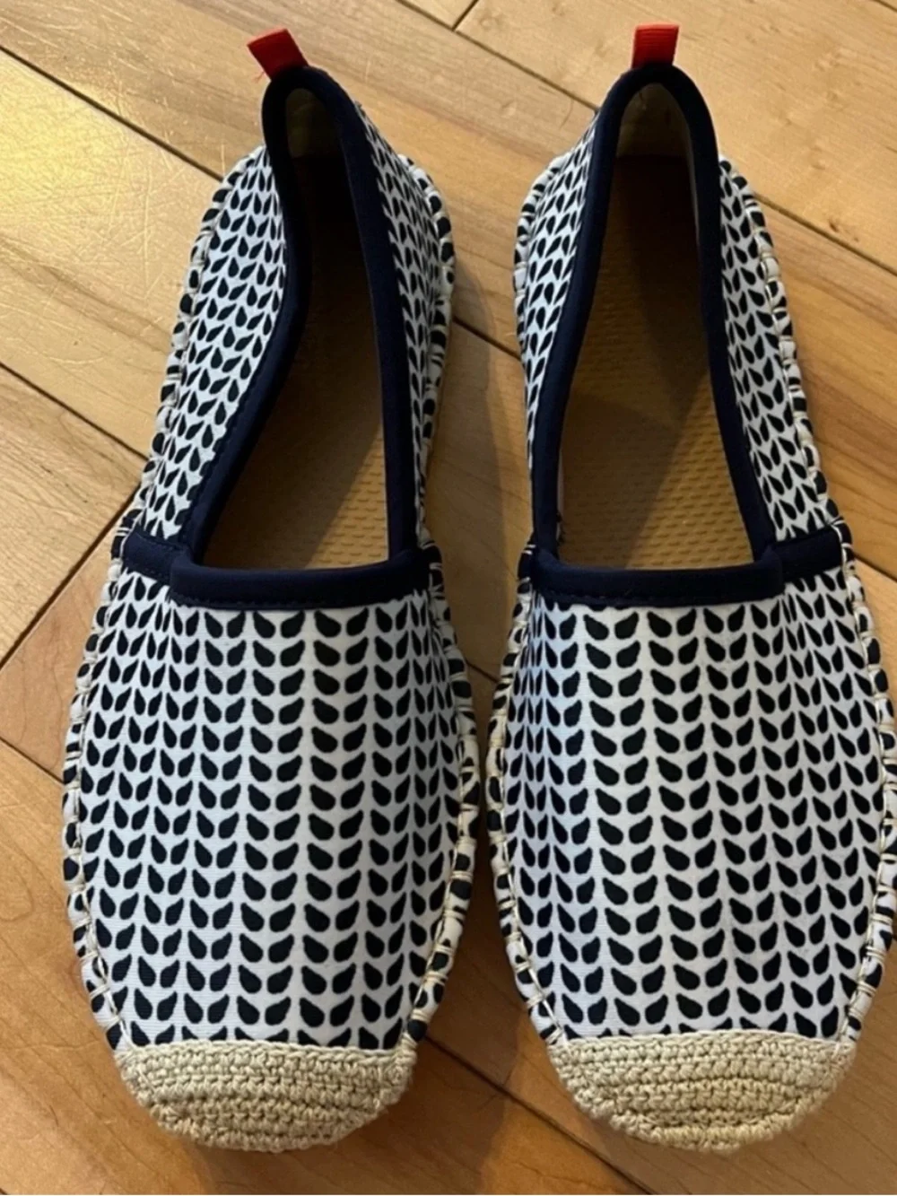 Sea Star Beachwear Navy White Patterned Mariner Beachcomber Espadrille size 8